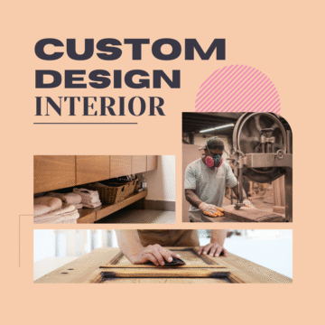 Beige custom wood interior promotion instagram post